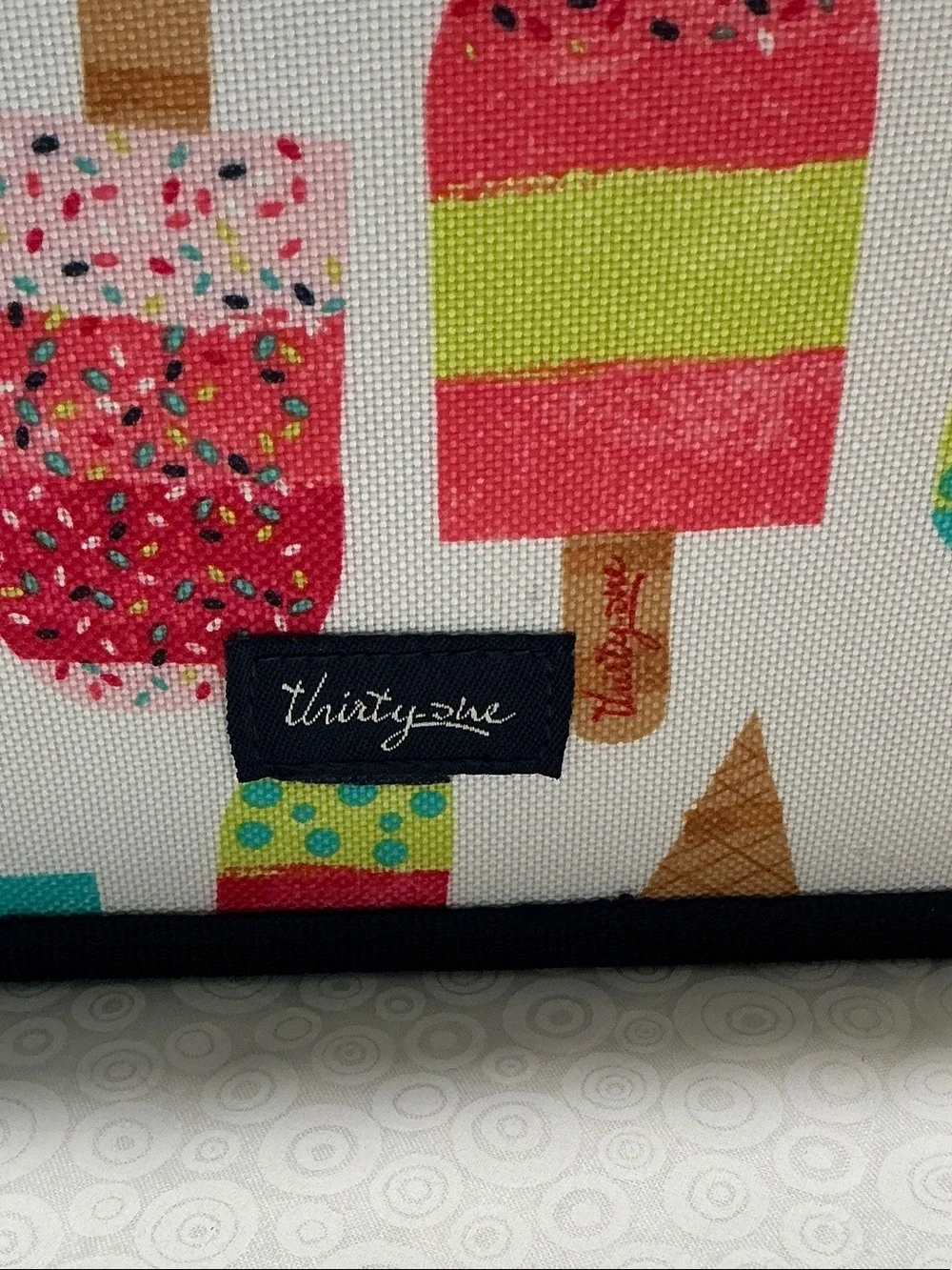 Ice Cream Print Storage Caddy - Foldable / Multicolor  Built in handle.